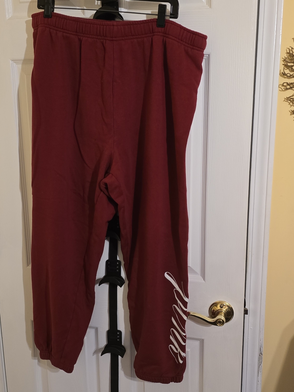 PINK Victoria's Secret Burgundy Women's Joggers with Script Detail